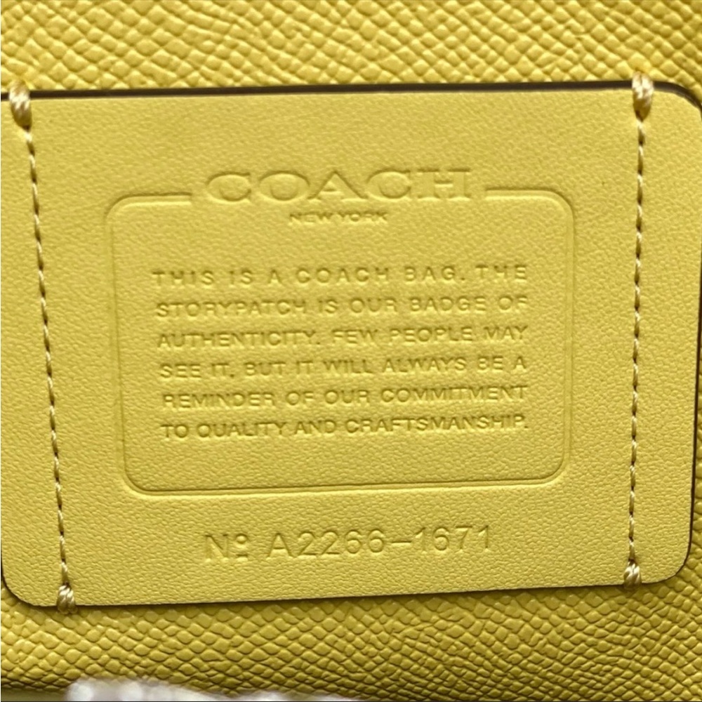 Coach 1671 Mollie Tote Leather Shoulder Bag Marble Blue color - Picture 14 of 15